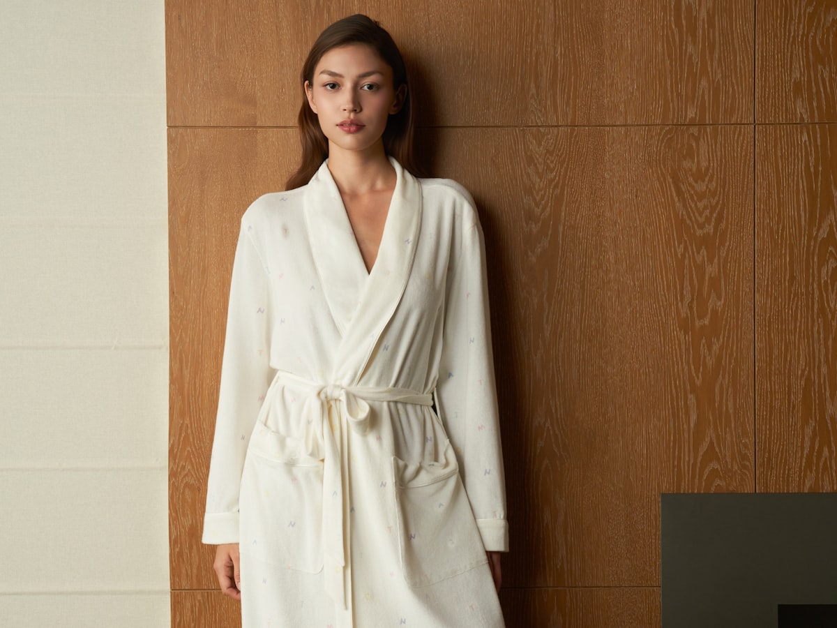 A woman in a soft robe